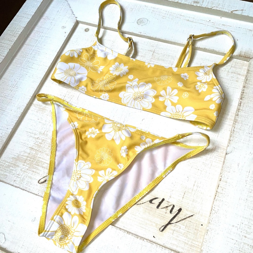 Yellow Floral Bikini Set